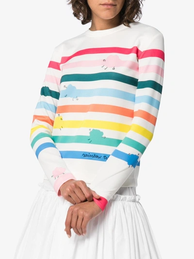 Shop Mira Mikati Monster Stripe Long Sleeve T Shirt In White