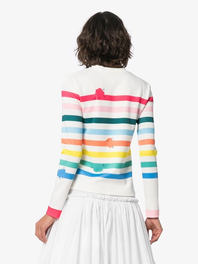 Shop Mira Mikati Monster Stripe Long Sleeve T Shirt In White