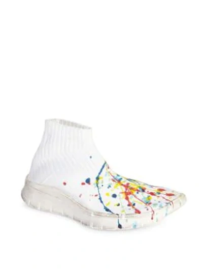 Shop Maison Margiela Splatter Paint Sock Sneakers In Light Ecru