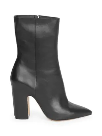 Shop Maison Margiela Leather Point Toe Booties In Black