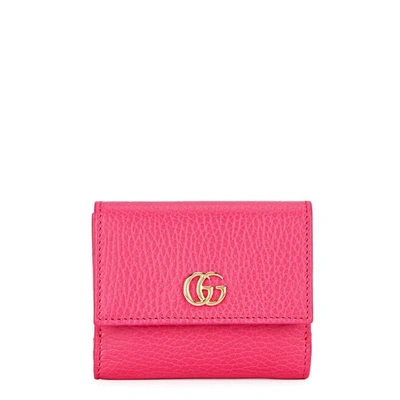 Shop Gucci Gg Marmont Mini Leather Wallet In Fuchsia