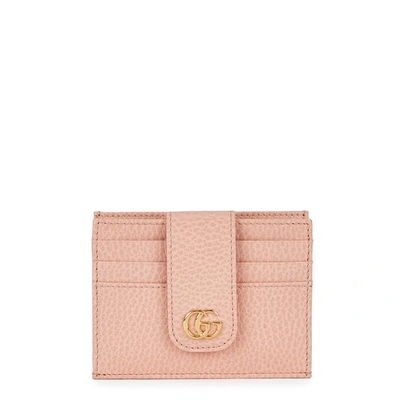 Shop Gucci Gg Marmont Mini Leather Cardholder In Light Pink