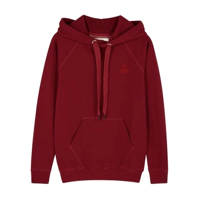 Shop Isabel Marant Étoile Malibu Hooded Cotton-blend Sweatshirt In Red