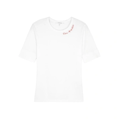 Shop Frame True White Embroidered Cotton T-shirt