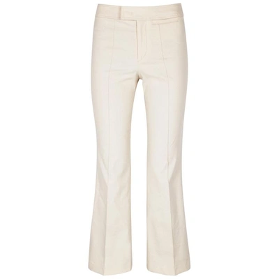 Shop Isabel Marant Nyree Cropped Kick-flare Trousers In Ecru