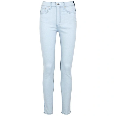 Shop Rag & Bone Two-tone Skinny Jeans In Blue