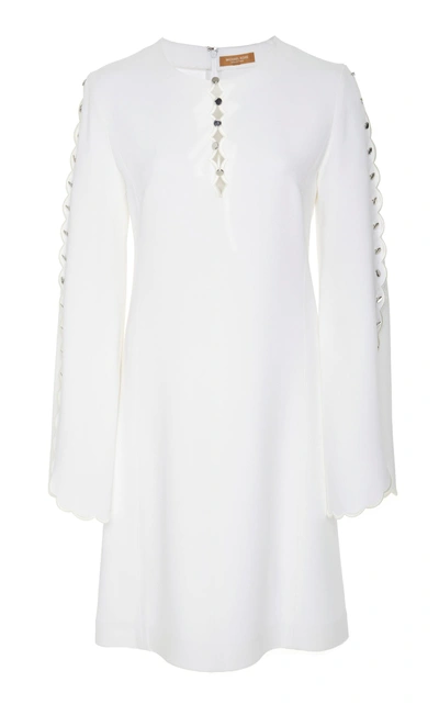 Shop Michael Kors Scallop Sleeve Shift Dress In White