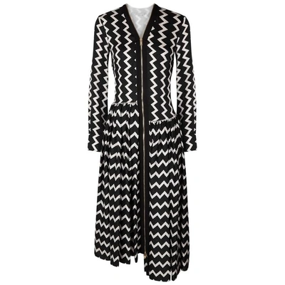 Shop Stella Mccartney Monocrome Printed Silk Moiré Midi Dress In Black And White