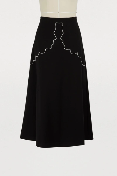 Shop Vivetta Faces Midi Skirt In Black