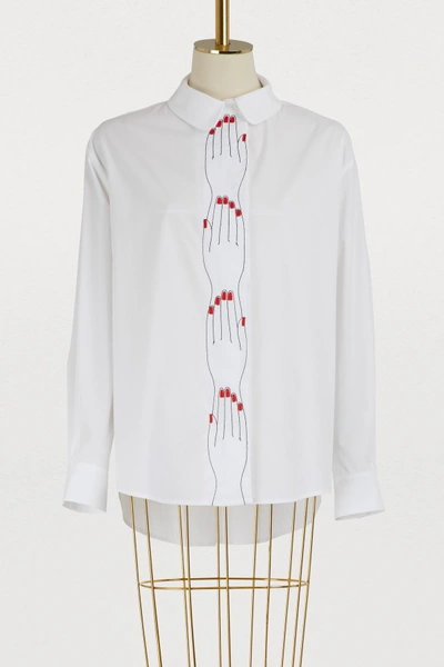 Shop Vivetta Hand Cotton Shirt In White