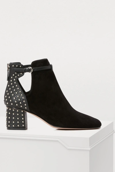 Shop Red Valentino Studded Booties In Nero
