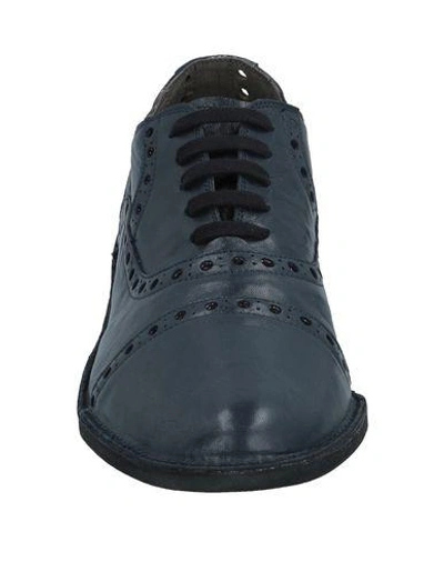 Shop Rocco P Lace-up Shoes In Dark Blue