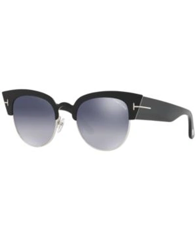 Shop Tom Ford Sunglasses, Ft0607 51 In Black / Grey Mirror