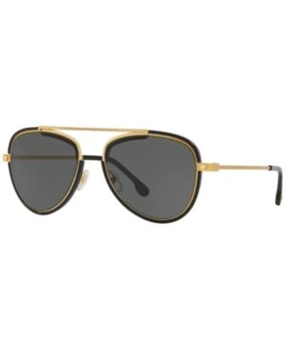 Shop Versace Sunglasses, Ve2193 56 In Tribute Gold/black / Grey