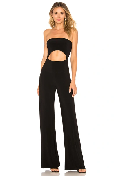 Shop Norma Kamali Strapless Cut Out Jumpsuit In Black