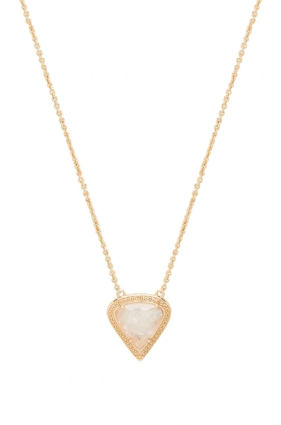 Shop Melanie Auld By Artemis Lyra Necklace In Metallic Gold. In Gold & Moonstone