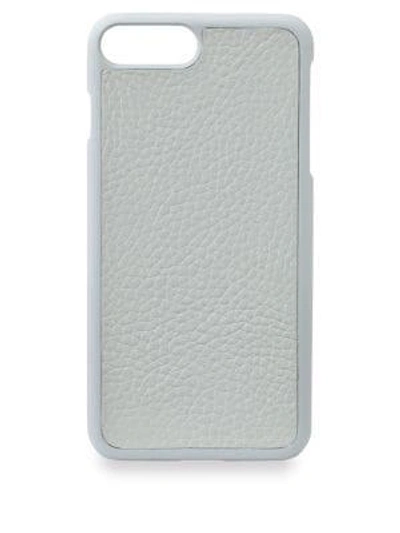 Shop Gigi New York Grey Pebbled Leather Iphone 7 Plus Case In Cornflower