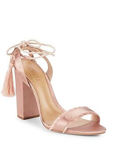 Shop Schutz Tassel Ankle-strap Sandals In Peach