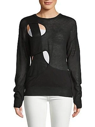 Shop Helmut Lang Long-sleeve Cut-out Sweater In Black