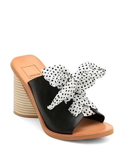 Shop Dolce Vita Amber Leather Slide Sandals In Black