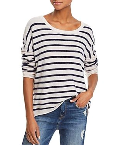 Shop Atm Anthony Thomas Melillo Striped Cashmere Sweater In Lunar/navy