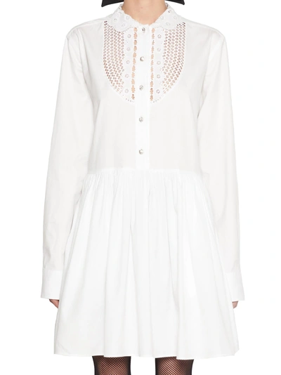 Shop Miu Miu Dress In White