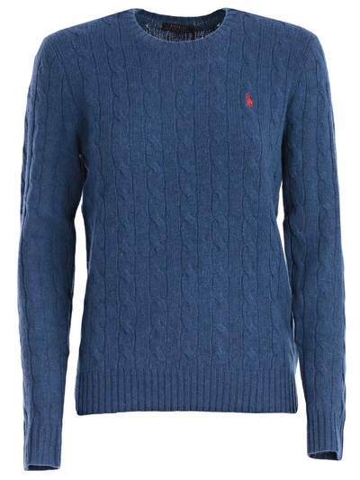 Shop Polo Ralph Lauren Embroidered Logo Jumper In New Blue Heather