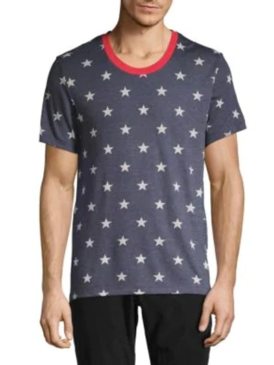 Shop Alternative Star-print Drop Neck Tee In Navy