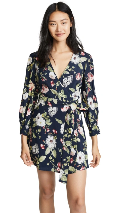 Shop Alice And Olivia Hannah Dress In Hazy Floral/sapphire