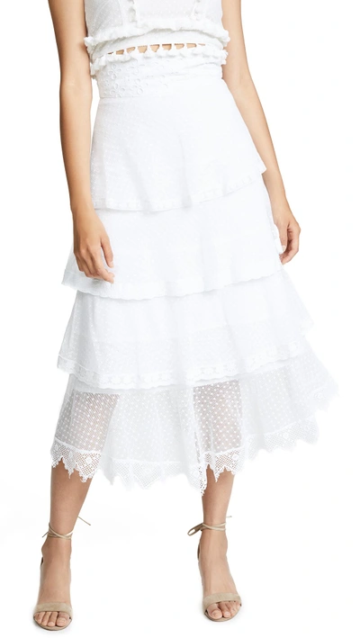 Shop Place Nationale La Baronne High Waist Midi Skirt In White