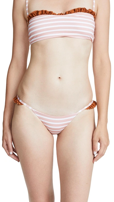 Shop Same Swim The Pin-up Bottoms In Pink Stripe/rust