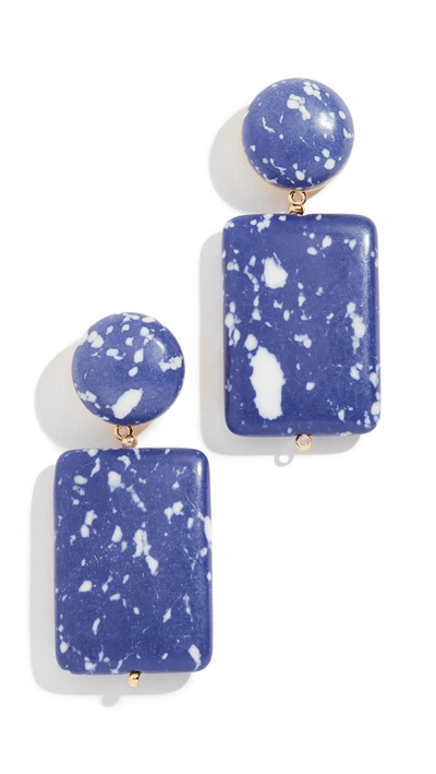 Shop Lele Sadoughi Keepsake Stone Earrings In Cobalt