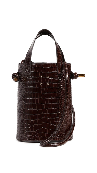 Shop Trademark Garden Bag In Chocolate Croc Leather