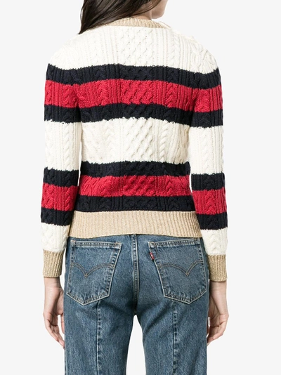 Shop Gucci Striped Knit Top In Multicolour