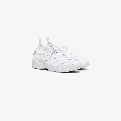 Shop Asics White Gel-mai Knit Leather Low-top Sneakers