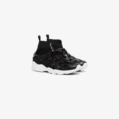 Shop Asics Black Gel-mai Knit Leather Low Top Sneakers