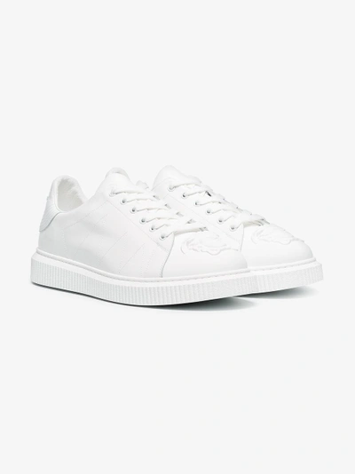 Shop Versace White Medusa Leather Sneakers