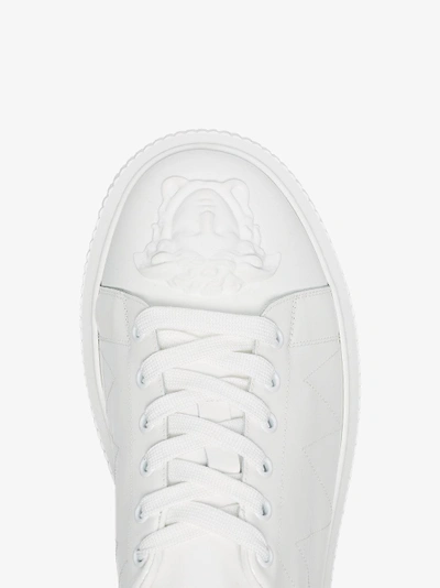 Shop Versace White Medusa Leather Sneakers