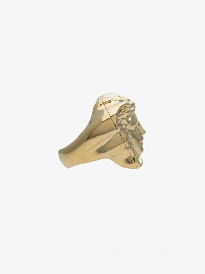 Shop Versace 'medusa' Ring In Metallic