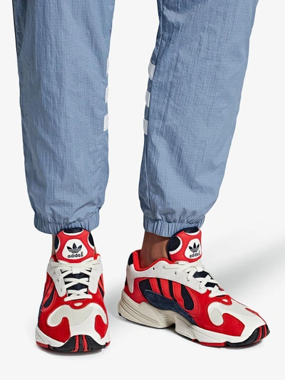 Shop Adidas Originals Adidas Red, White And Black Yung 1 Suede Leather And Cotton Sneakers