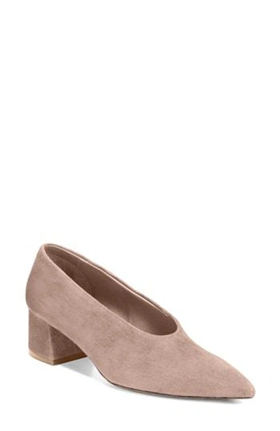 Shop Vince Rafe Flared Heel Pump In Greigepow Premkid Suede