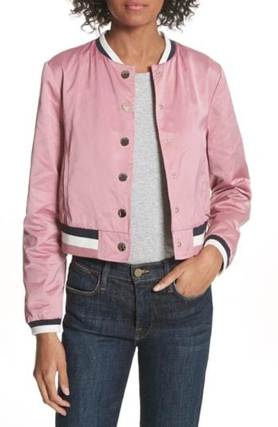 Shop Ted Baker Colour By Numbers Bomber Jacket In Dusky Pink
