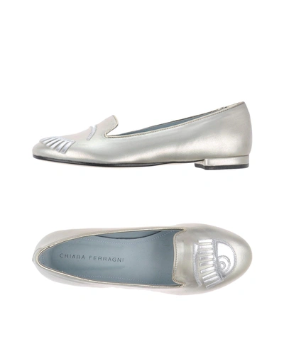 Shop Chiara Ferragni Loafers In Silver