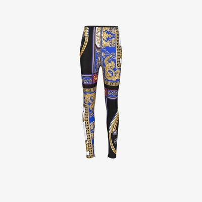 Shop Versace The Lovers Print Leggings In Multicolour