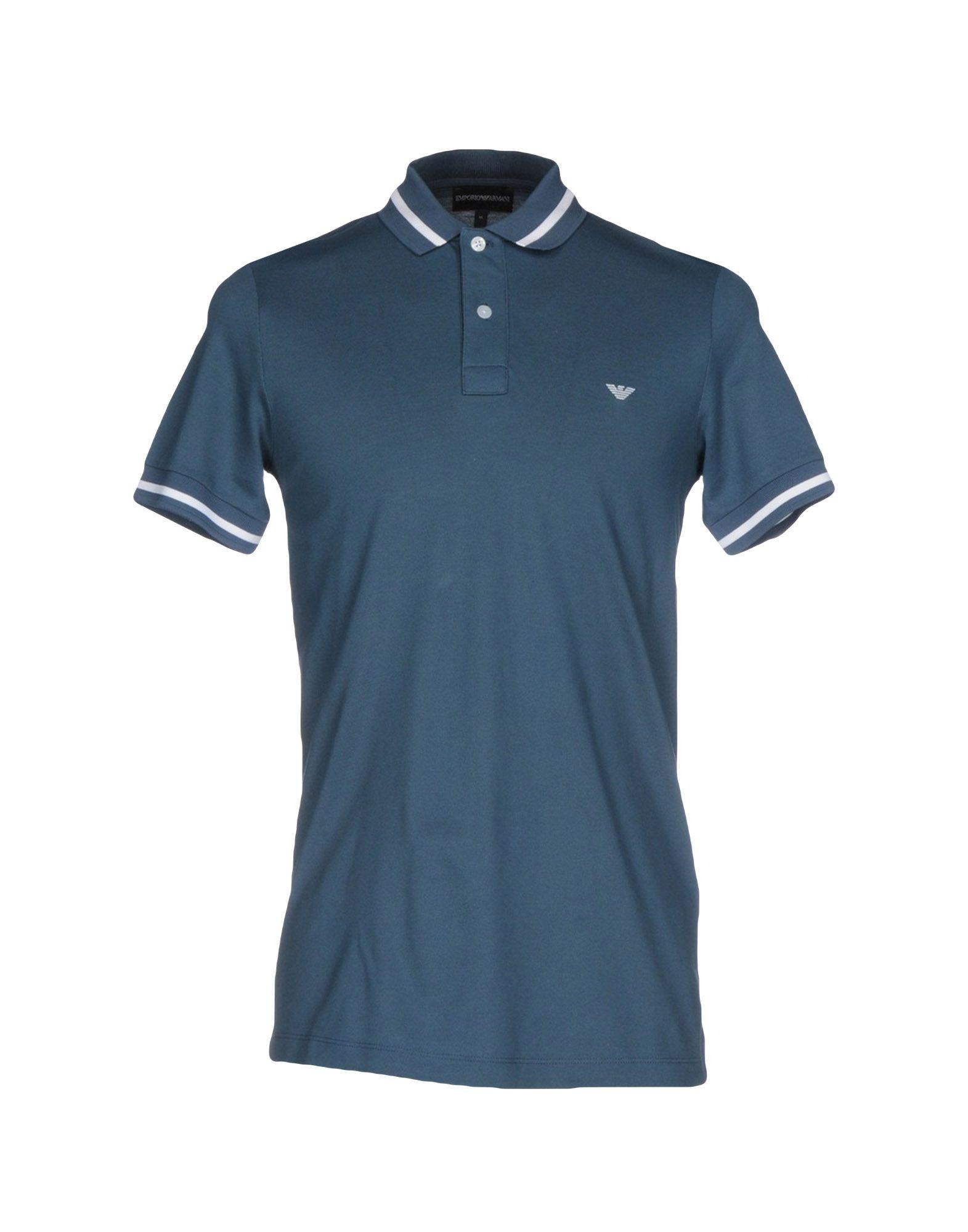 Emporio Armani Polo Shirts In Slate Blue | ModeSens