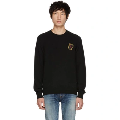 Shop Saint Laurent Black Cards Sweater In 1000 Black