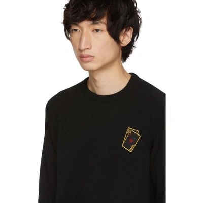 Shop Saint Laurent Black Cards Sweater In 1000 Black