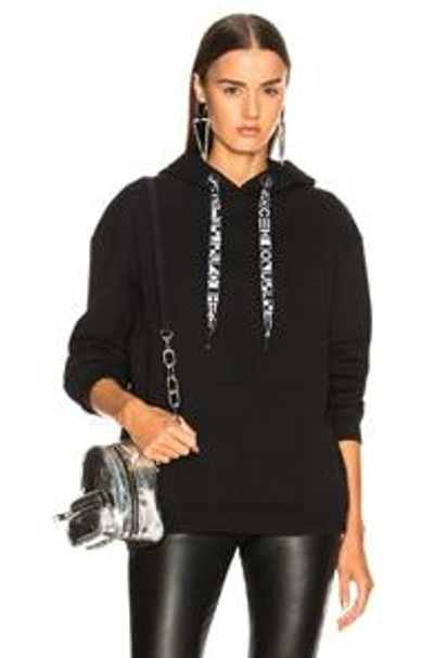 Shop Proenza Schouler Pswl Printed Drawstring Hoodie In Black