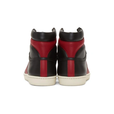 Shop Saint Laurent Black And Red Sl/10 High-top Sneakers In 1074 Blkred