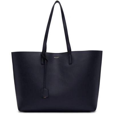 Shop Saint Laurent Navy East/west Shopping Tote In 4147 Navy